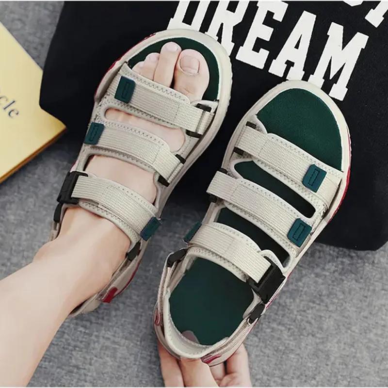 

Fashion Trend Beach Shoes for Men Summer Comfortable Breathable Cool Casual Sandals Two Wear Mixed Color Outdoor Male Slippers