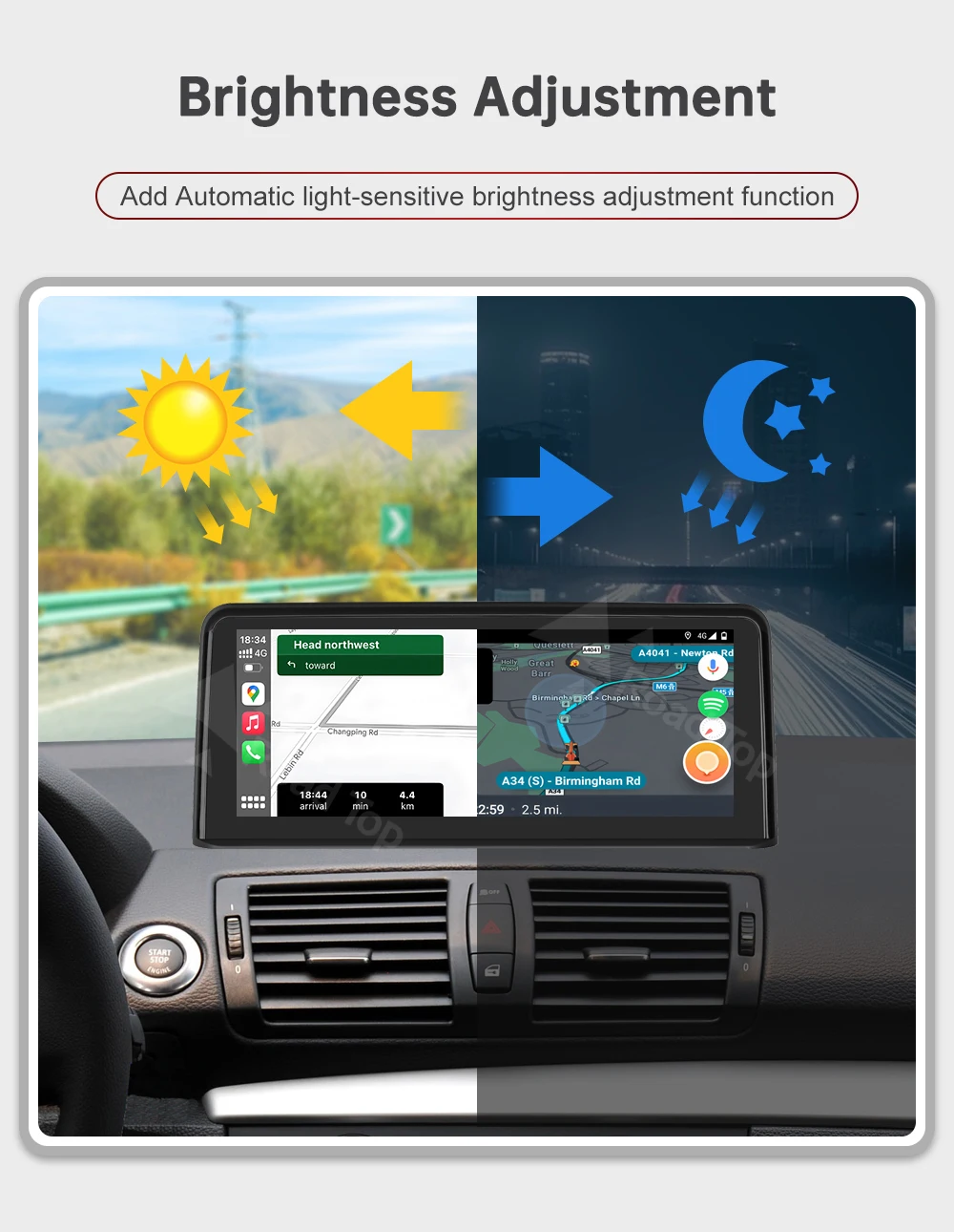 DE RoadTop CarPlay Android Auto Multimedia-Displaybildschirm für BMW 1er Serie E81 E82 E87 E88 2004-2012 Autolink Airplay – Detail 7