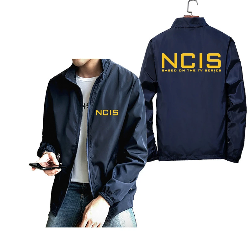 mens parka jacket 2022 Spring NCIS Police Tv Show Jackets For Men Fashion Zipper Long Sleeve Casual Windbreaker Jacket Coat Male Oversized Clothes branded jackets for men