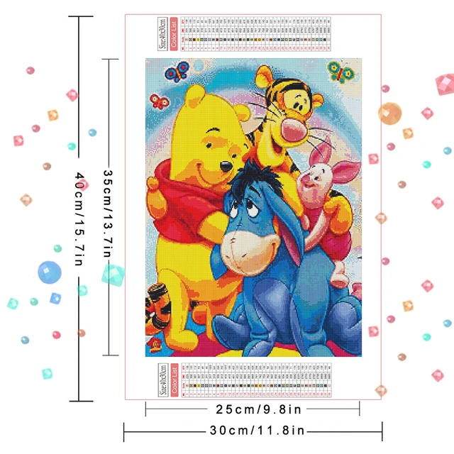 Full Drills Round Diamond Painting - Letter A Winnie The Pooh - 30*30CM