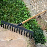 Farming Rake Stainless Steel Rake 14-Tooth Hay Deciduous Rake Pine Soil Rake Garden Gardening Tools Agricultural Farm Tools 1