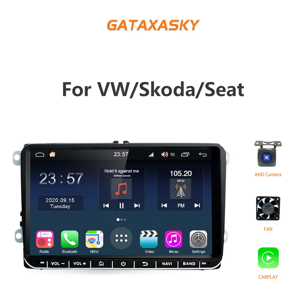 

GATAXASKY 9" for Volkswagen VW Passat B6 B7 CC Tiguan Touran GOLF POLO Android Auto Car Multimedia GPS Autoradio Radio Carplay