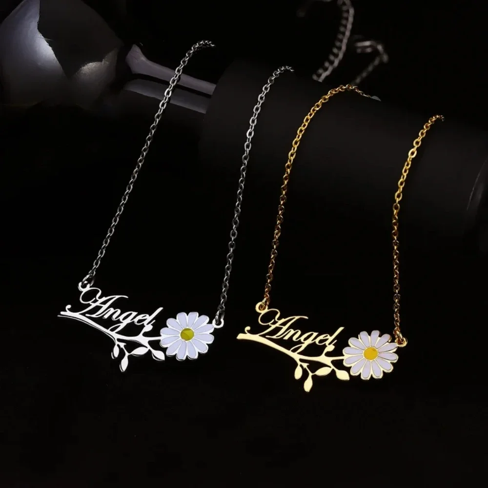 

Ожерелье с именем на заказ женское, кулон-табличка с именем ожерелье из нержавеющей стали с крестом, колье-чокер, подарочное ювелирное изделие