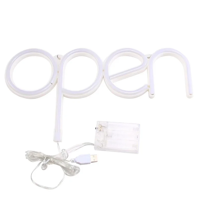 Neon Sign LED neon Advertising Light OPEN Letter Light 5V USB Shop Restaurant Cafe Bar sign Decoration Holiday Party Courtyard light neon sign