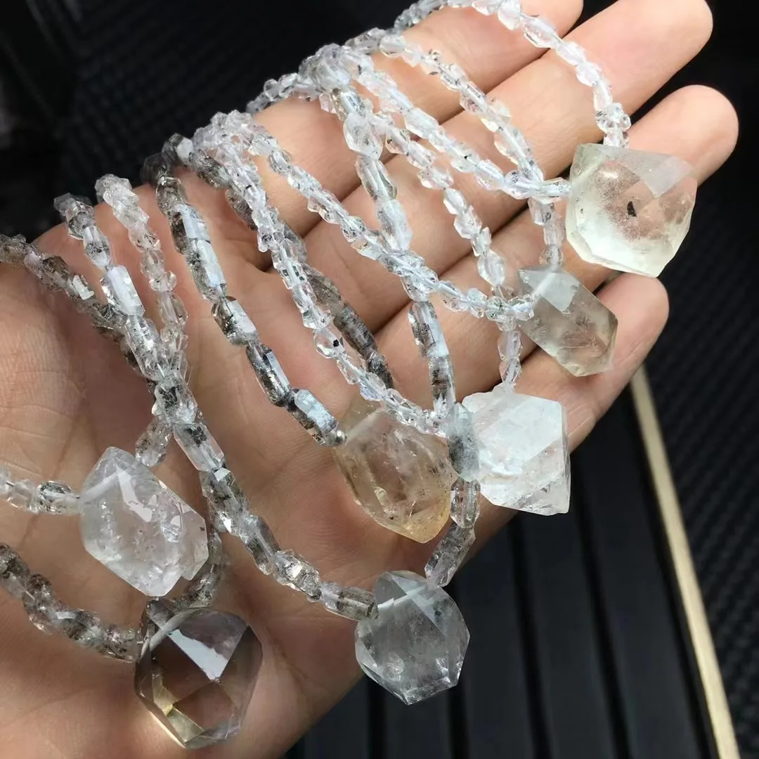 Unit One Piece Rough Natural Herkimer Crystal Healing Stone Pendant For Gift 4