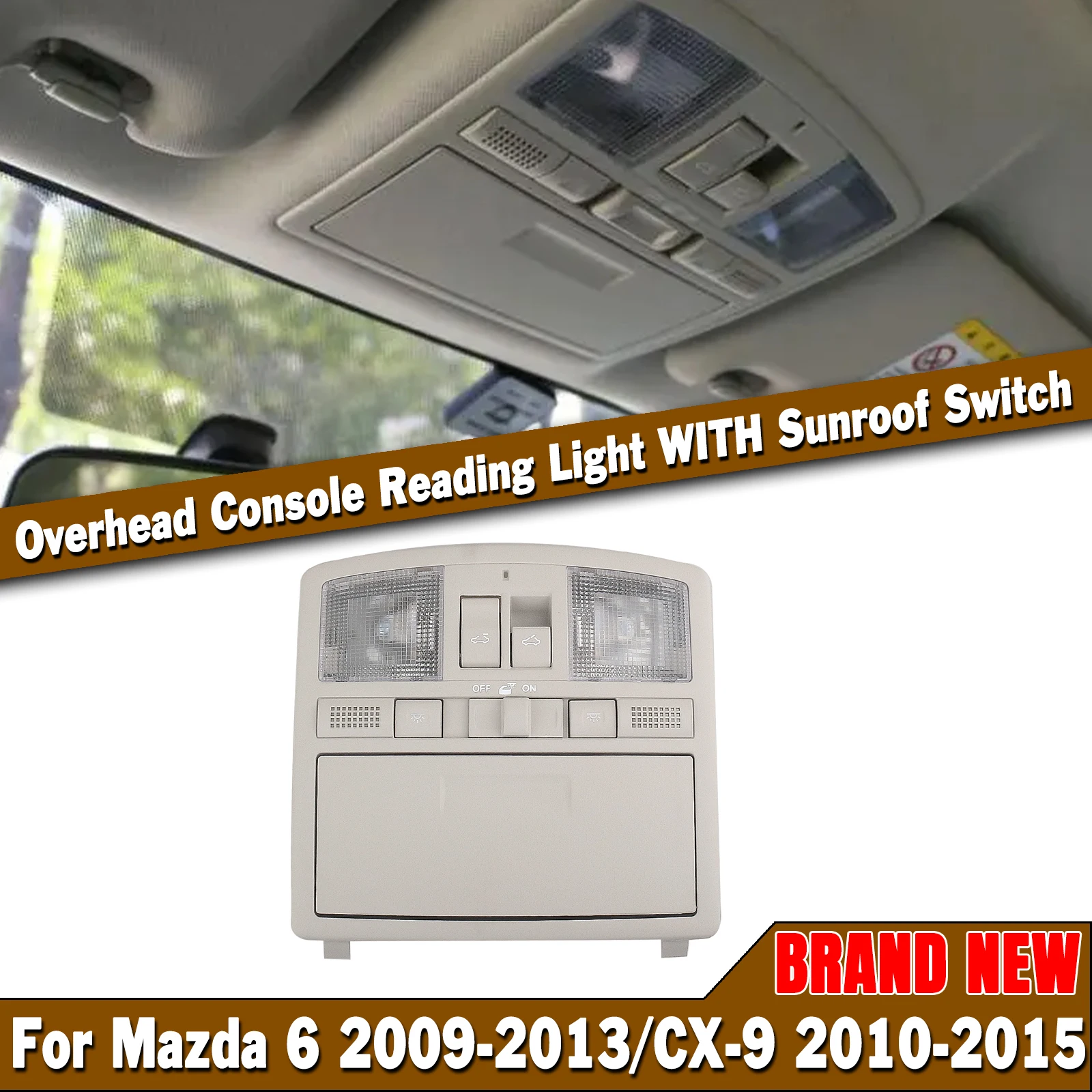 For Mazda 6 2009 2013 CX 9 2010 2015 LED Overhead Console Reading Lamp