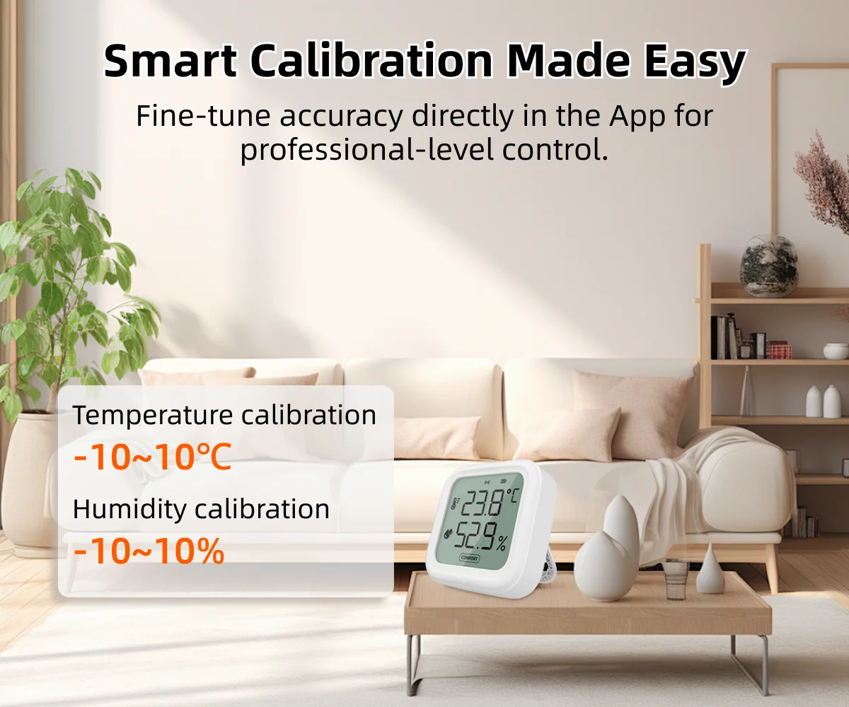 Tuya smart home bluetooth Wireless temperature humidity sensor LCD display therm
