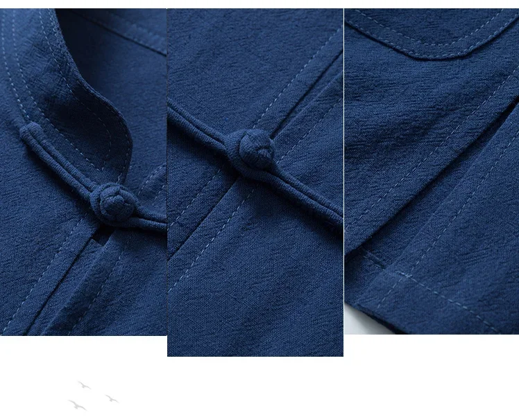 Men's Chinese Style Traditional Kung Fu Tai Chi Cotton And Linen Tang Suit Uniform Shirt And Blouses Jacket Clothing