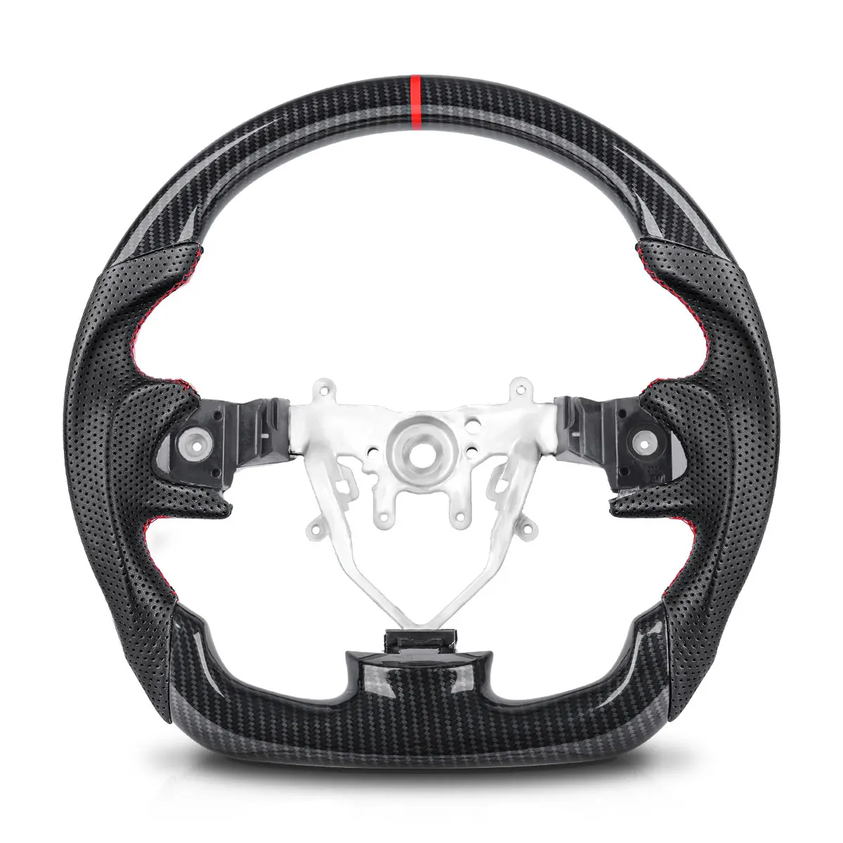스바루 WRX 2008 2009 2010 2011 2012 2013 2014 탄소 섬유 룩 스티어링 휠 Nappa Preforated Leather Racing Wheel