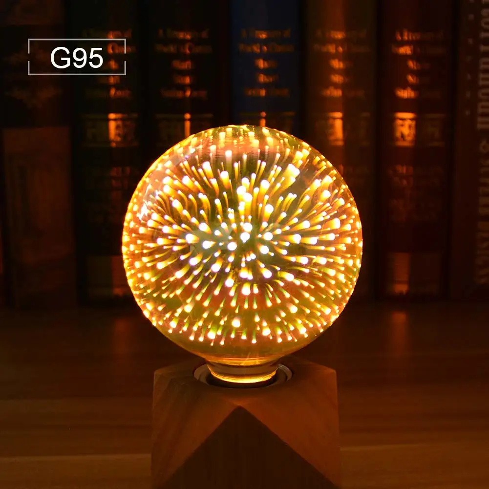 E27 Vintage Star Lamp Holiday 3D Table Decoration Lamp Effect Colorful Night Light Ampoule LED Lamp Lighting