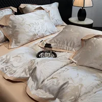Parure de lit de luxe en coton égyptien jacquard 1000TC, taille Queen/King, comprenant housse de couette, drap plat/housse de drap, taies d'oreiller (4 pièces) 5