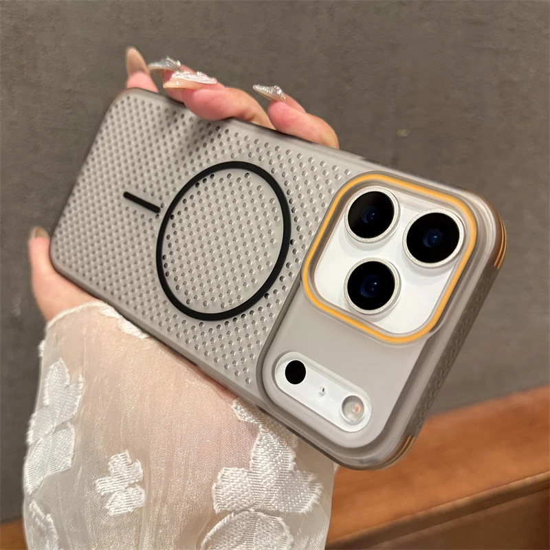 Ultra-Thin Breathable Cooling Mesh Magnetic Case with Matte Clear Hard PC Cover