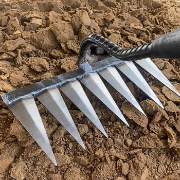 4/5/6/7 Denti Diserbo Zappa Rastrello Attrezzo agricolo Diserbo Scarificatore Artefatto Attrezzo da giardino agricolo Zappa Agricolo Attrezzi da diserbo in crescita