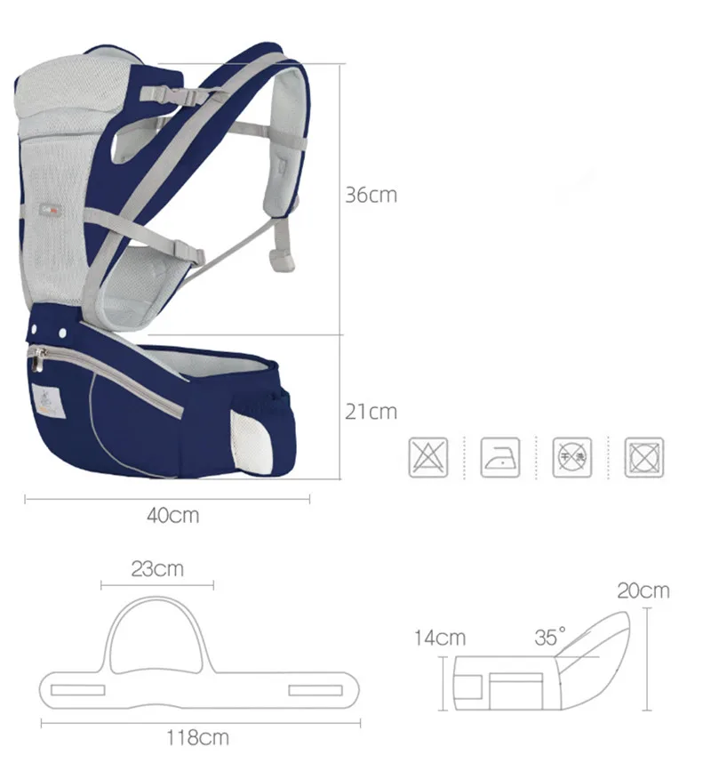 Ergonomic Backpack Baby Carrier Baby Hipseat Carrier carrying for children Baby Wrap Sling for Baby Travel 0-48 Months Summer 5
