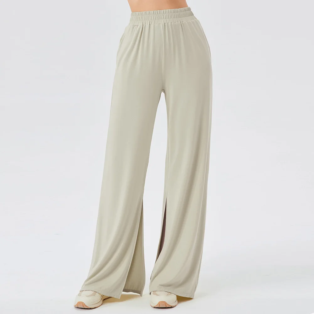 Women's high waist ballet pants gym running classical dance fitness loose wide leg yoga pants female straight harem trousers
