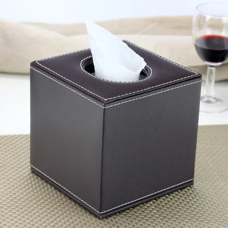 

JIA-GUI LUO-Leather Tissue Box, Napkin Paper Tube Barrel, Home Living Room, Coffee Table, Restaurant, European Creative, E019