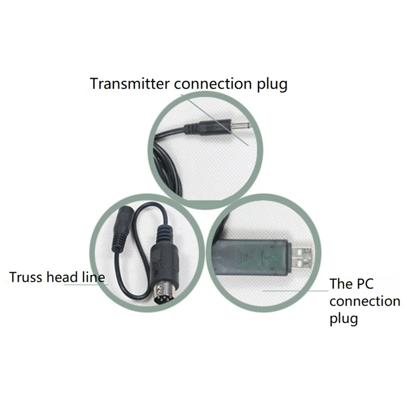Deux câbles simulateur vol USB RC FMS pour FLYSKY FS-SM100 côte à côte, prêts à l'emploi