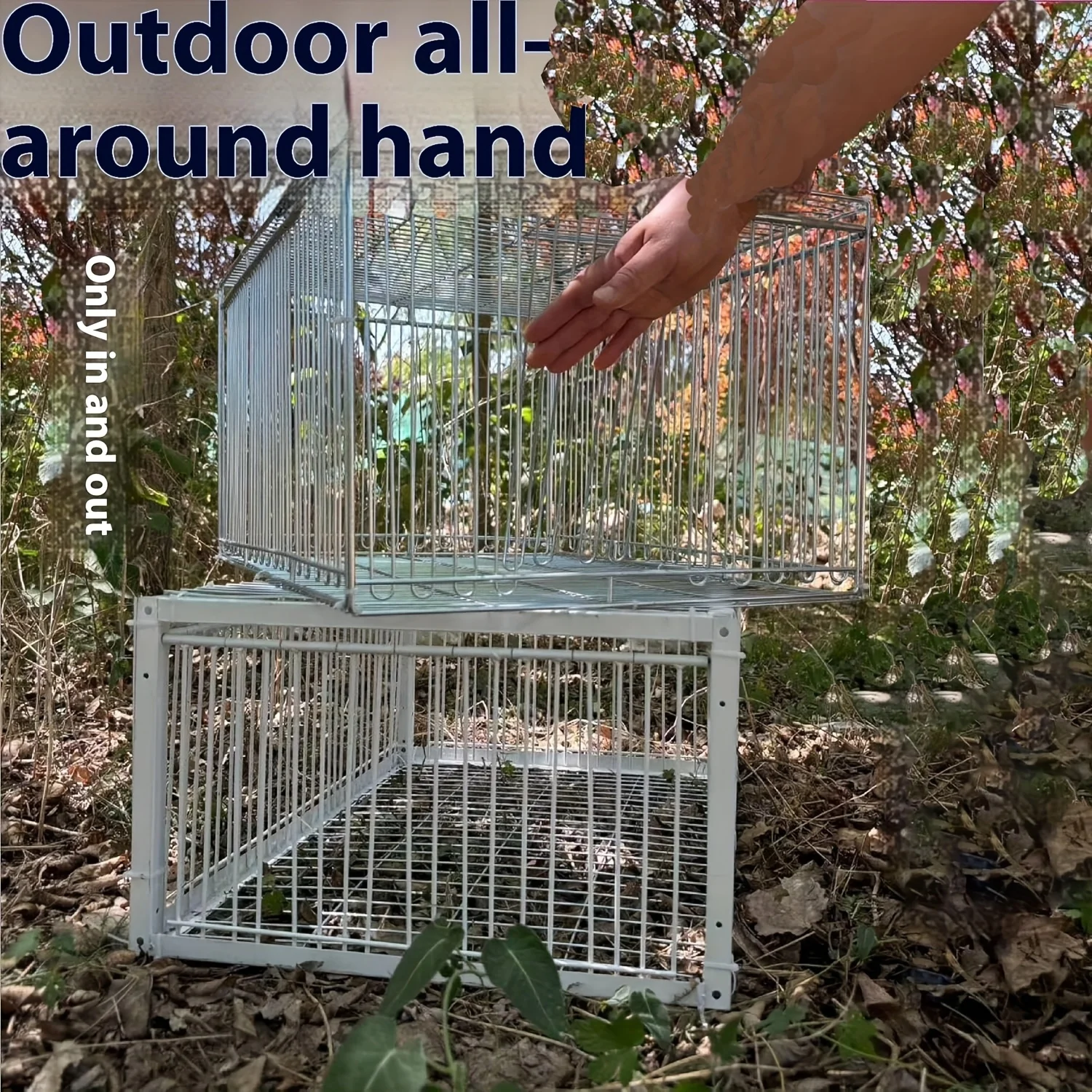 Animal Cage Trap Heavy-Duty Automatic Cage Trap for Pigeons Two-Door Entry Anti-Escape Design Ideal for Gardens Outdoor Hunting