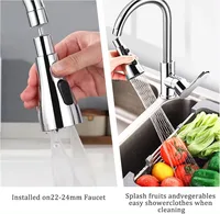 Kitchen Faucet Head Replacement Parts ABS Black Silver Tap Pull-out Shower Sprayer Nozzle Faucet Spouts Accessory 1