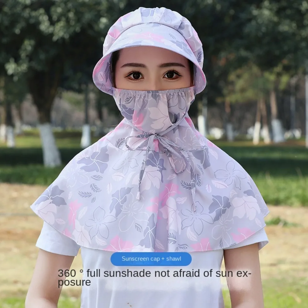 

Wide Brim Tea Picking Cap Fashion Protect Neck Anti-uv Sun-Proof Sunscreen Hat Bucket Hat Breathable Shawl Hat Women's