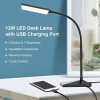 12w 72 LED Flexible Desk Lamp Touch Table Lamps For Living Room Gooseneck Desktop Dimmable Eye Protection Study Lamp Led Light 1