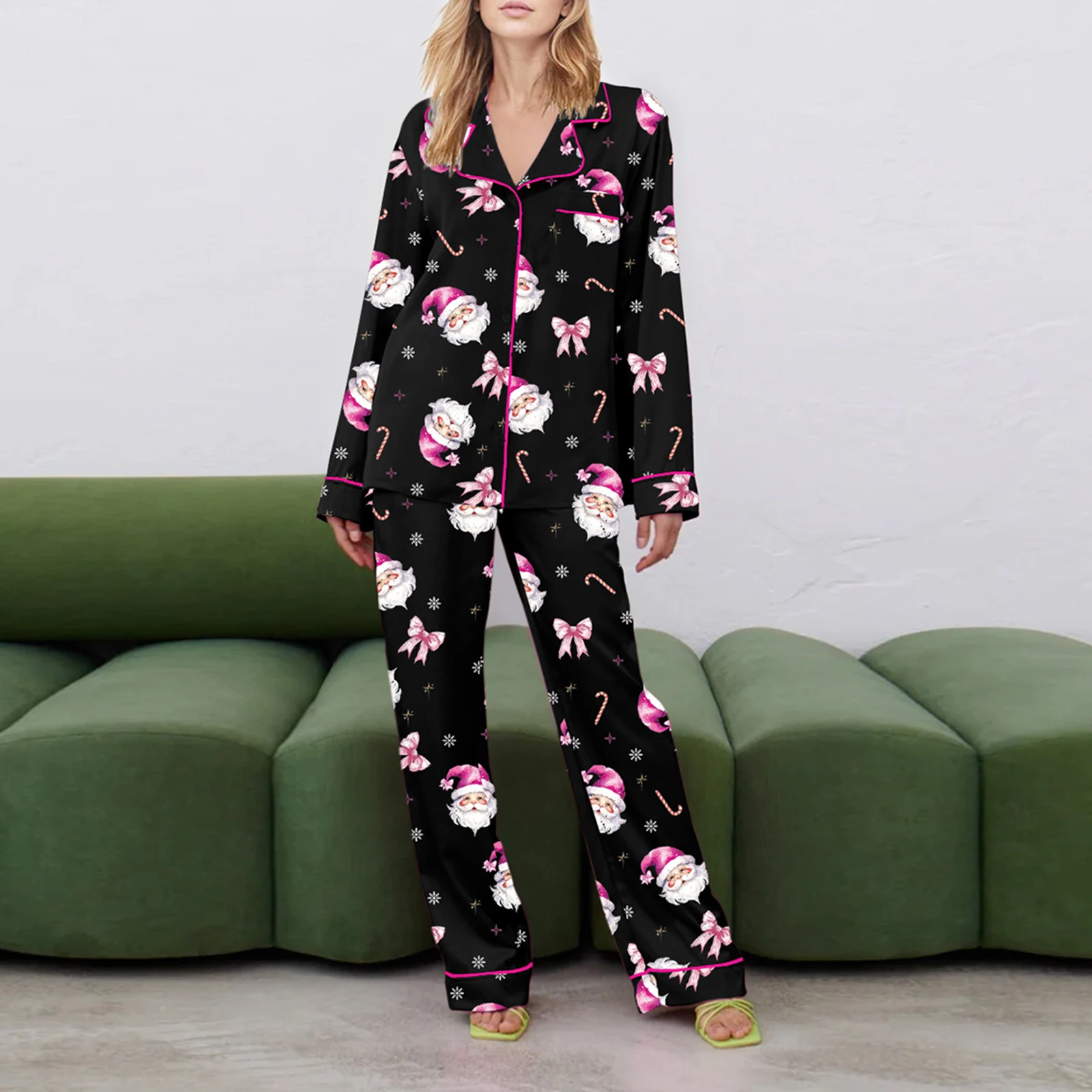 Crew Neck Festive Pyjama Set - Carina main image 1