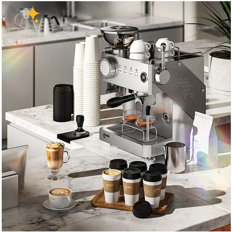 Machine à café expresso professionnelle CRM3812, 3 bouillettes à haute  efficacité, conception tout-en-un avec broyeur de grains à 16 vitesses -  AliExpress