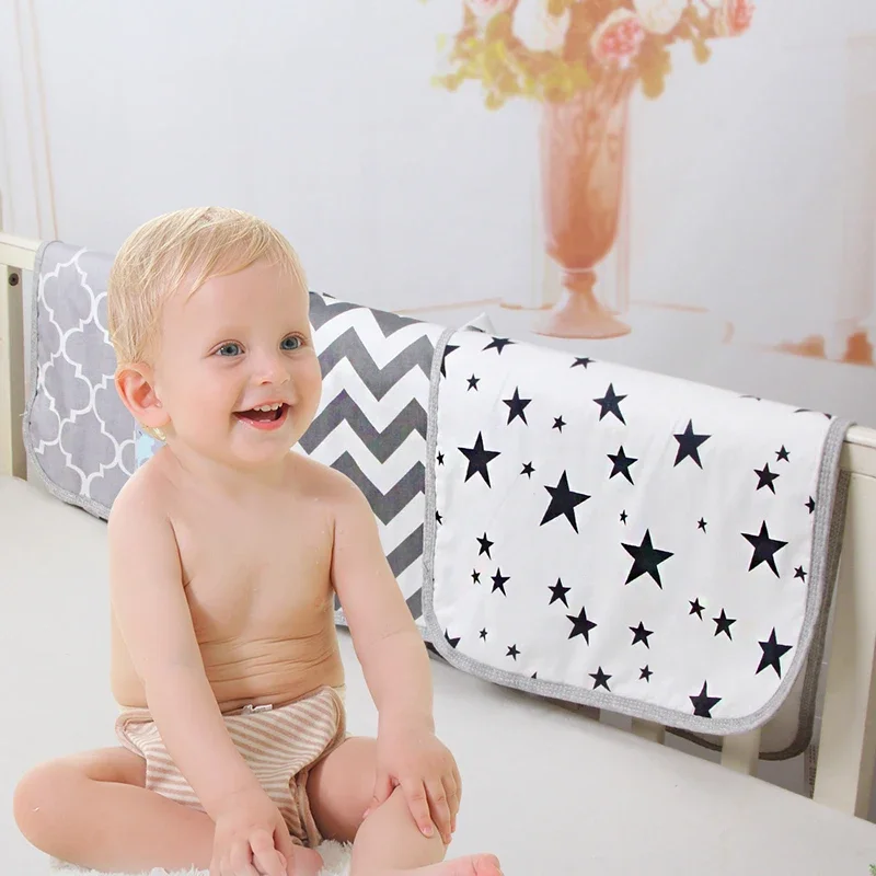 Newborn Baby Portable Waterproof 60X37cm Changing Mat Infant Foldable Travel Changing Diaper Nappy Liners Pad