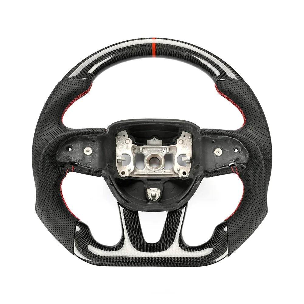 

Leather steering wheel car Carbon Fiber Perforated Steering Wheel For Challenger Srt