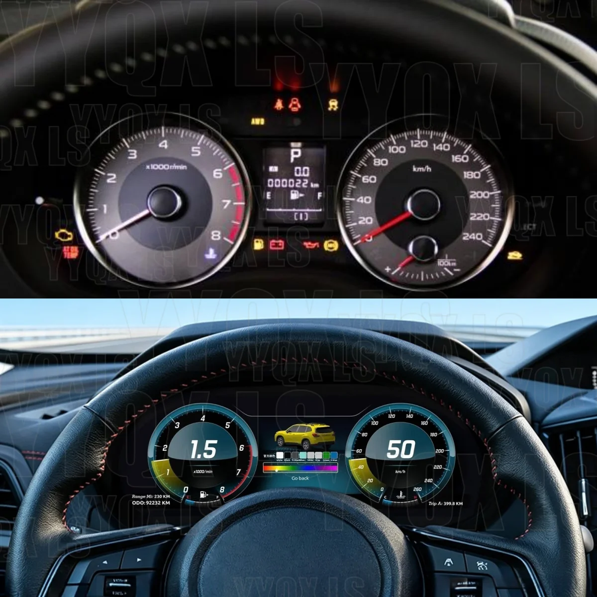 Panel de Instrumentos Digital LCD de 12.3 Pulgadas para Subaru Forester 2019-2023, Cabina Virtual, Odómetro, Velocímetro, Tablero de Instrumentos, CarPlay 2
