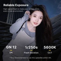 Ulanzi F12 Mini Camera Flash Speedlite GN12 LCD Standard Hot Shoe Mount for Sony Canon Nikon Panasonic Olympus DSLR Camera 3