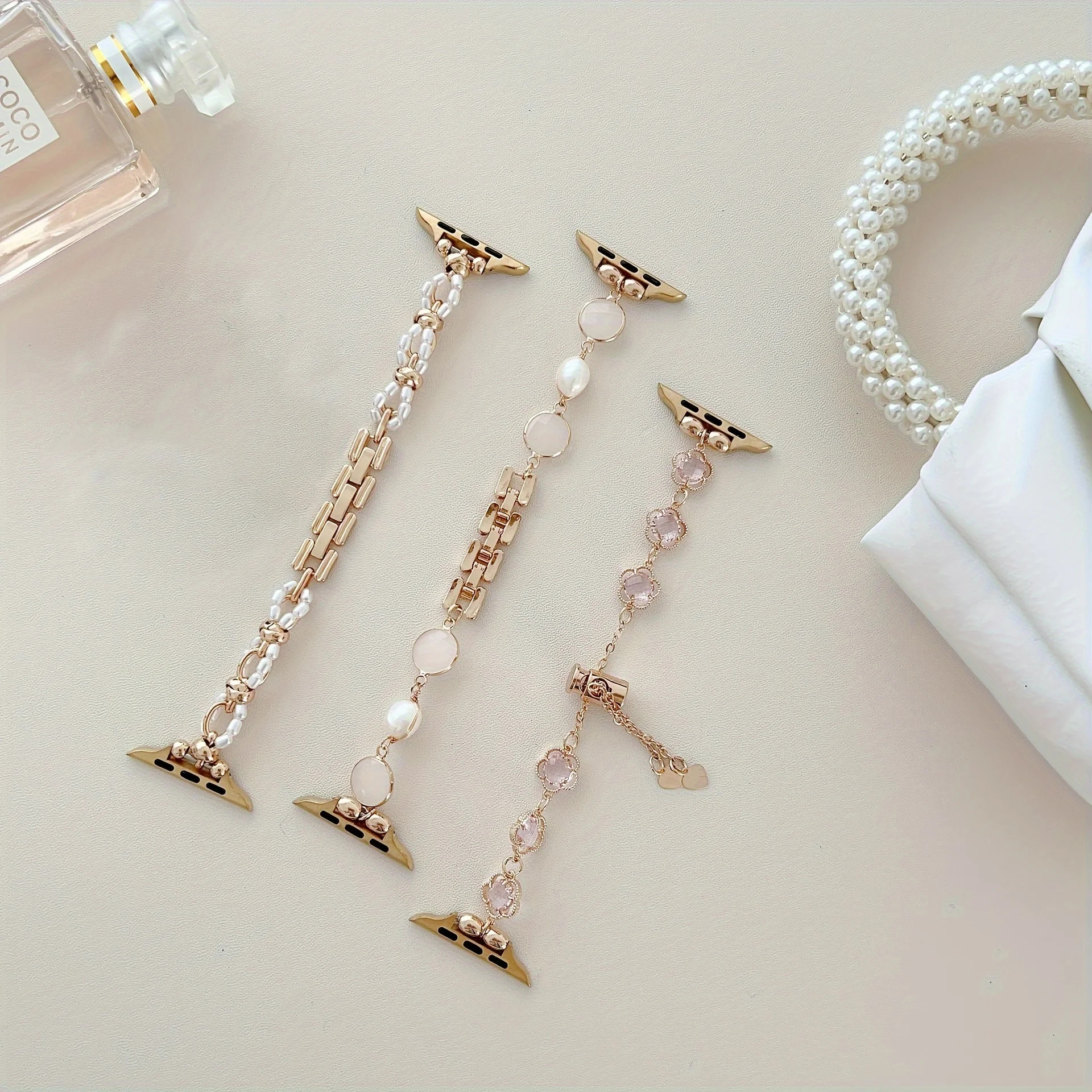 For Apple Iwatch, Fashion Multi Bead Wrap Five-leaf Grass Bracelet For Men And Women, 38/40/41mm 42/44/45/49MM Watch Strap