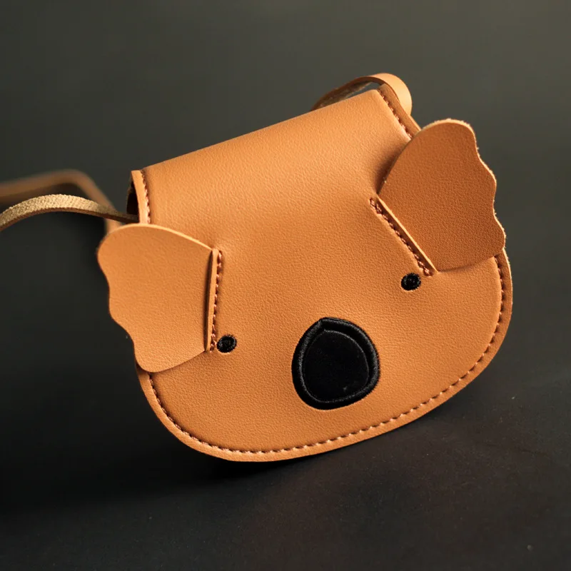 

Cartoon Koala Mini Bags Toddler Girls Boy Cute Fashion Cross Messenger Bag Body Coin Purse Fur PU Leather Shoulder Bag Kids