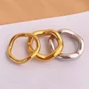 High End PVD Wholesale No Fade&Waterproof Fashion Minimalist Wave Shaped Stainless Steel Ring for Women Girl 1