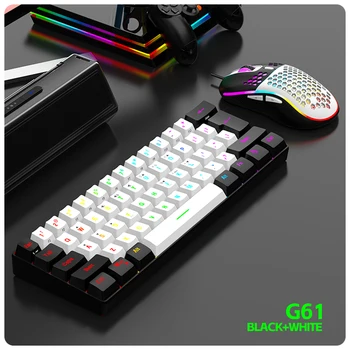 60% wired gaming keyboard, RGB backlight ultra compact mini keyboard, waterproof small compact 61 key keyboard for pc/Mac gamers 5