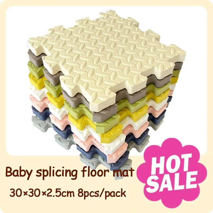 30&times;30 2.5CM Thick Solid Color Baby Children's Room Game Mat Carpet Playing Activity Gym Mat Puzzle Environmental Protection game mat play mat