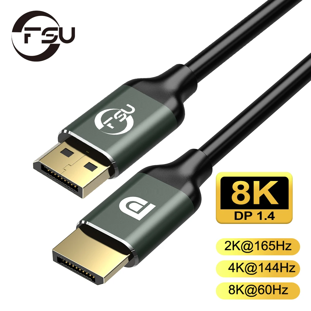 FSU 8K DisplayPort 1.4 cavo 4K HDR 144Hz 165Hz adattatore porta Display per Video PC Laptop TV DP 1.4 1.2 porta Display 1.2 cavo