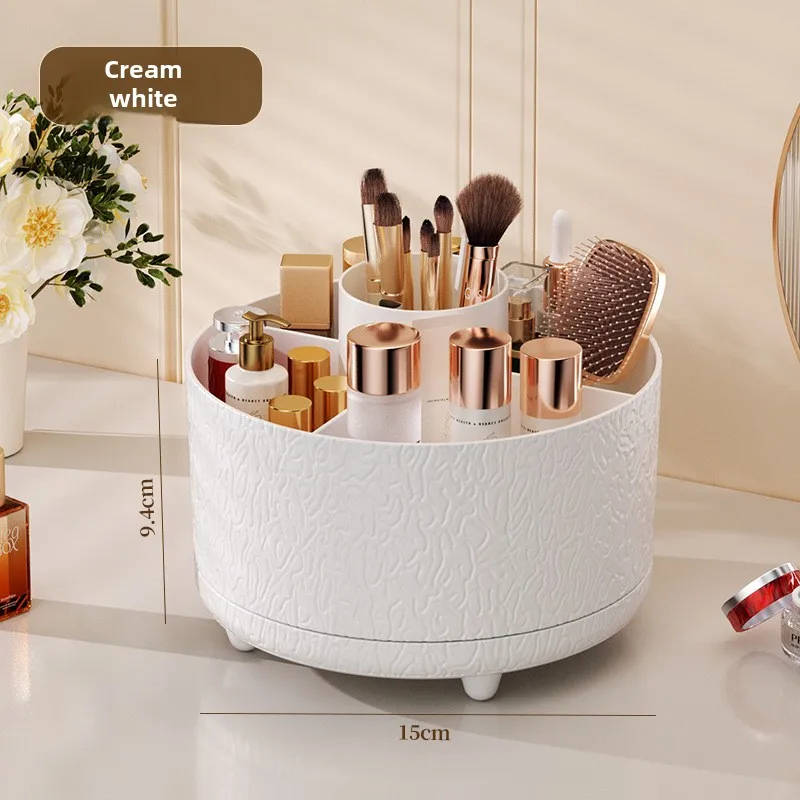 Glacier Pattern Plastic Pen Holder Desktop Rotating Cosmetic Storage Box Makeup Storage Box High-end 5