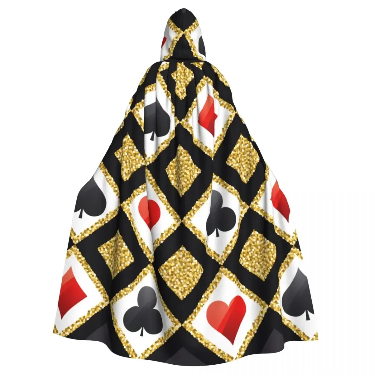 

Hooded Cloak Polyester Unisex Witch Cape Costume AccessoryGolden Alice Poker Red Black Hot Sale