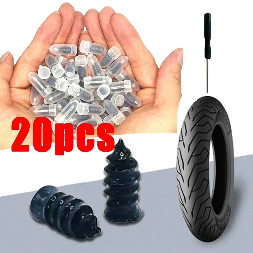 Car Motorcycle Vacuum Tyre Repair Nails Tubeless Tools Rubber Truck Scooter Bike Tire Puncture 20Pcs tire repair kit