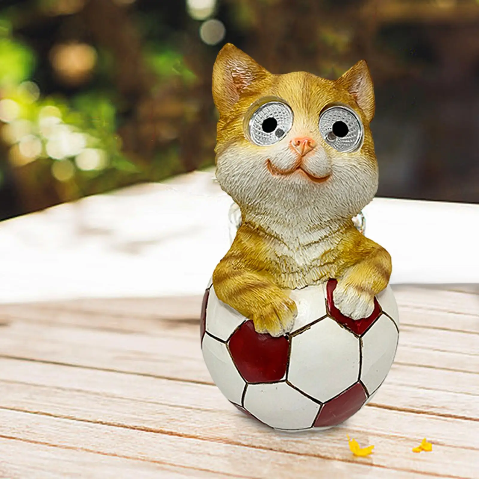 

Cat Figurine Outdoor Decor Solar Garden Statue for Backyard Porch Landscape
