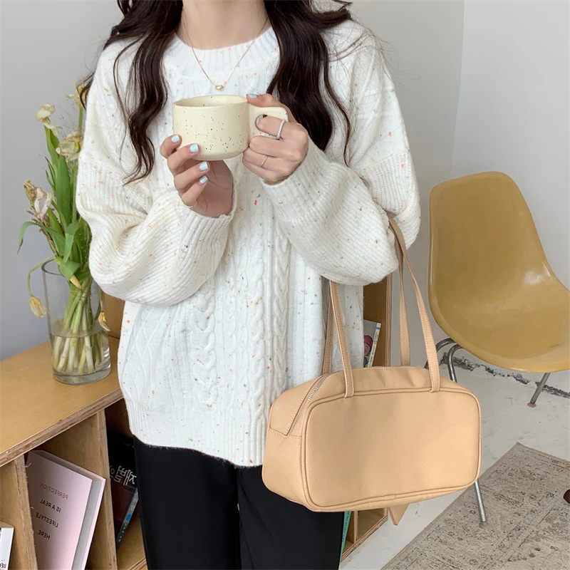 PLAMTEE High Quality Outerwear New Women Sweaters Autumn Sweet 2022 Girls Knitted Streetwear Thicken Pullovers Hot Jumpers green cardigan