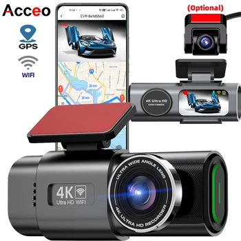 Dash Cam Dual Lens 4K UHD Car Camera DVR with GPS & Wi-Fi | Night Vision, 24H Parking Mode, Black Box Video Recorder 1