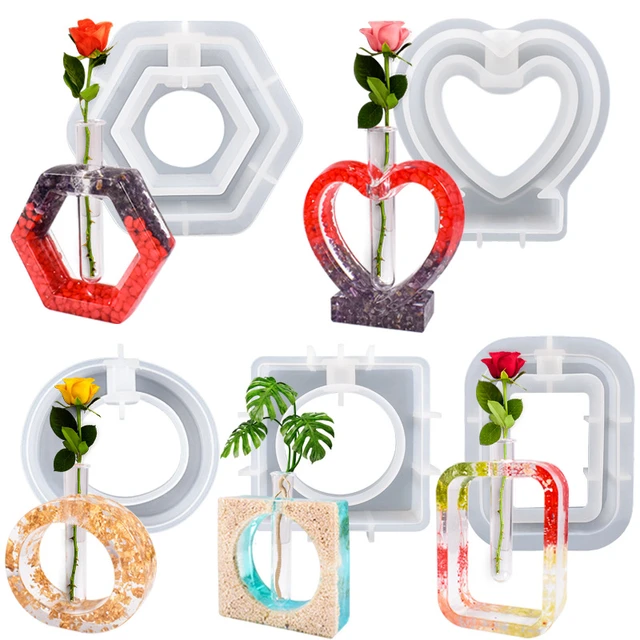 Silicone Resin Mold - Oval Heart and Square - 3 Piece