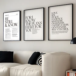 Inspirational Christian Bible Verse Canvas Art - 30x40cm Black Frame (G3585 - 3pcs)