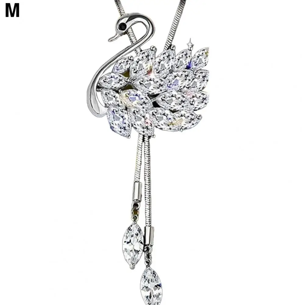 Colorful Elegant Swan Necklace 2018 Women Long Necklace Swan Swan