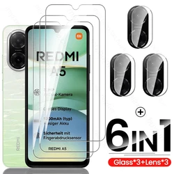6 - in - 1 Tempered Glass Screen and Camera Lens Protector Set - RedmiA5 4G Global (6In1 3Front 3Lens)