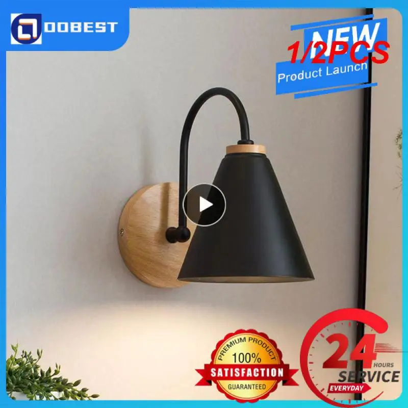 

1/2 шт., Деревянные Настенные светильники в скандинавском стиле