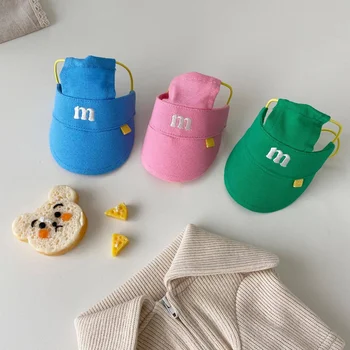 인스타그램 자수 태양개 모자 바이저 모자, 애완 동물 탄성 돼지 코 버클, 조절 가능한 모자 강아지 액세서리, 3 색 패션