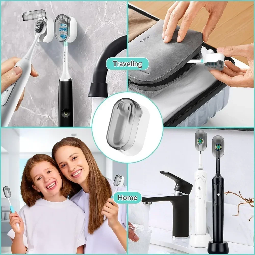 Punch-free Toothbrush Holder Wall-Mounted Dustproof Toothbrushes Boxes Household Bathroom Travel Portable Organizer Accessories